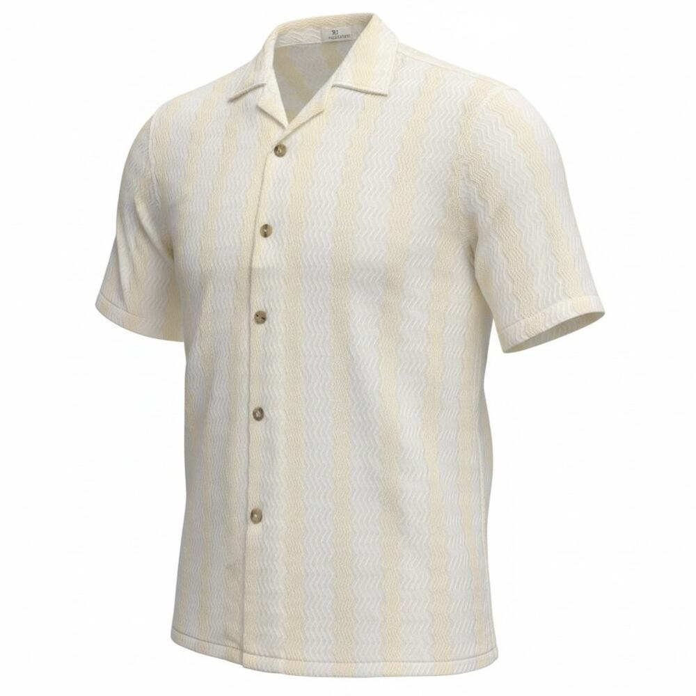 Men's Breathable Button Up Collard Short Sleeve Shirt - Vacation Wear - 2XL